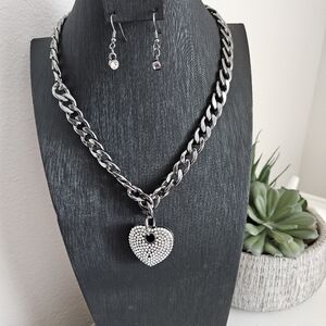 Silver Heart Pendant Necklace